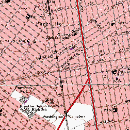 Topographic Map of Fire Department New York Engine 250, NY