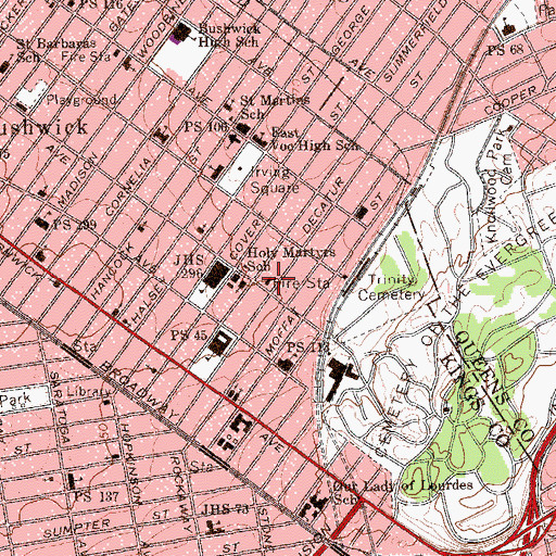 Topographic Map of Fire Department New York Engine 252, NY