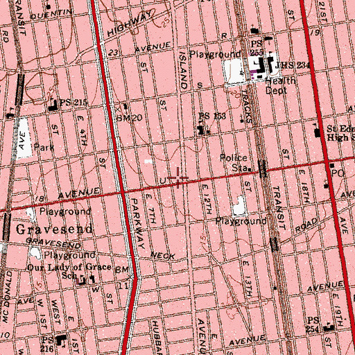 Topographic Map of Fire Department New York Engine 254 Ladder 153, NY
