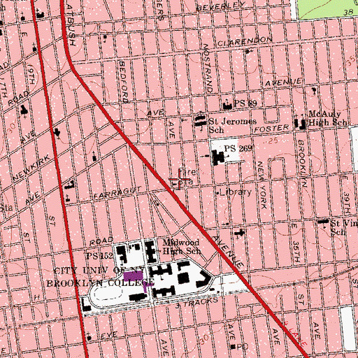 Topographic Map of Fire Department New York Engine 255 Ladder 157, NY