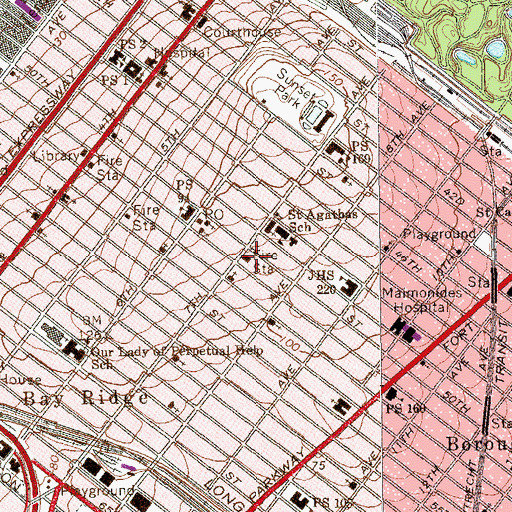 Topographic Map of New York Engine Company 278 (historical), NY
