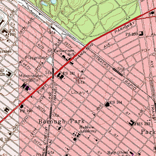 Topographic Map of Fire Department New York Engine 282 Ladder 148, NY
