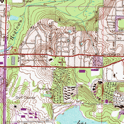 Topographic Map of Campus Church of Christ, FL