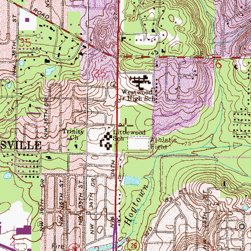 Topographic Map of Westside Recreation Center, FL