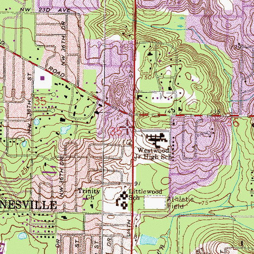 Topographic Map of Westminster Presbyterian Church, FL