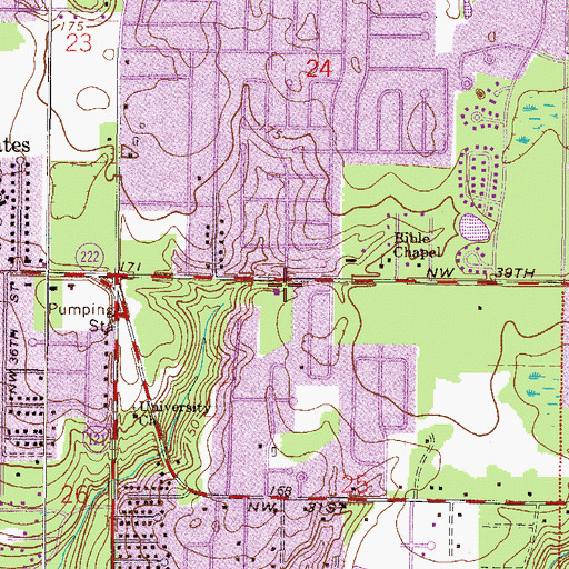 Topographic Map of First Assembly of God, FL