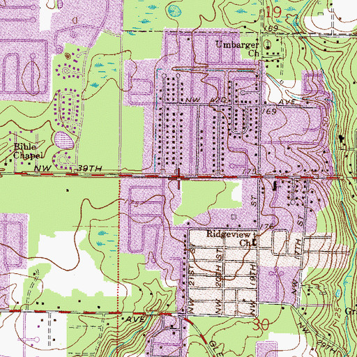 Topographic Map of Seventh Day Adventist Church Gainesville, FL