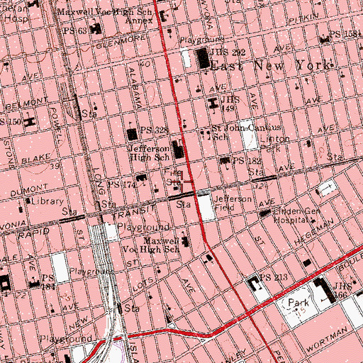 Topographic Map of Fire Department New York Engine 290 Ladder 103, NY