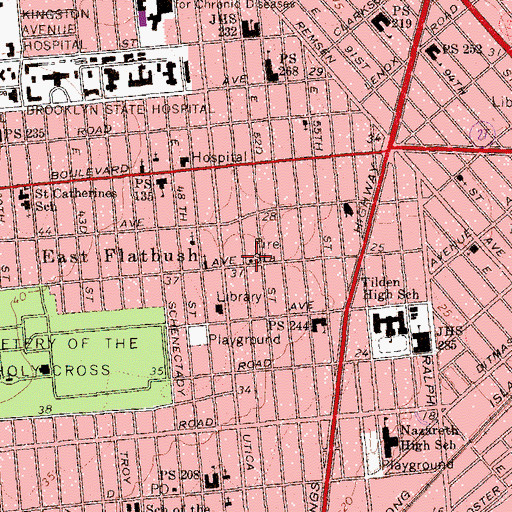Topographic Map of Fire Department New York Engine 310 Ladder 174 Battalion 58, NY