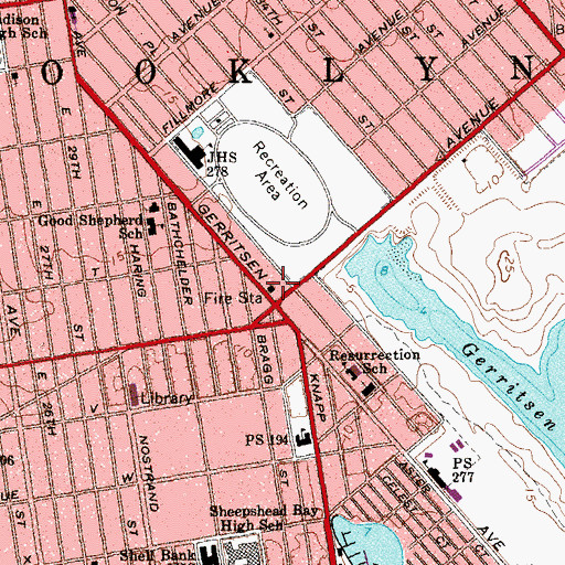Topographic Map of Fire Department New York Engine 321 Foam 87, NY