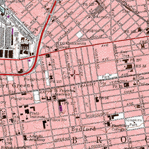 Topographic Map of New York Ladder Company 102, NY