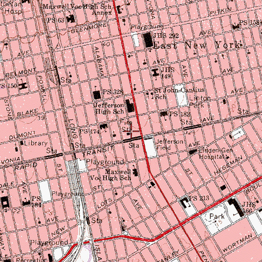 Topographic Map of New York Ladder Company 103, NY