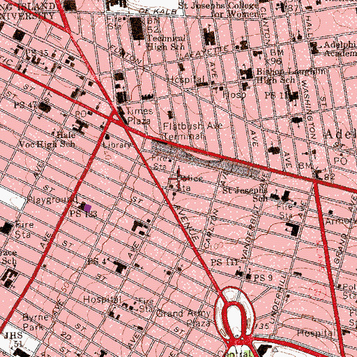 Topographic Map of New York Ladder Company 105, NY