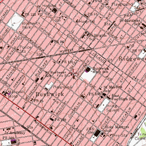 Topographic Map of New York Ladder Company 112, NY