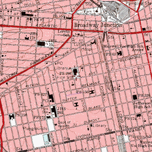 Topographic Map of New York Ladder Company 120, NY