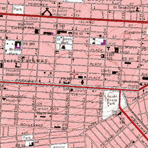 Topographic Map of New York Ladder Company 123, NY