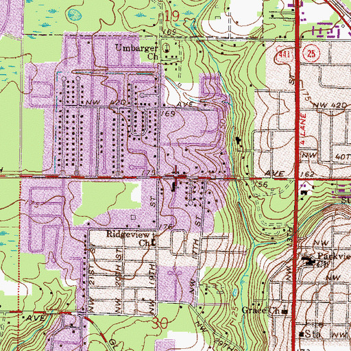 Topographic Map of Church of Christ, FL