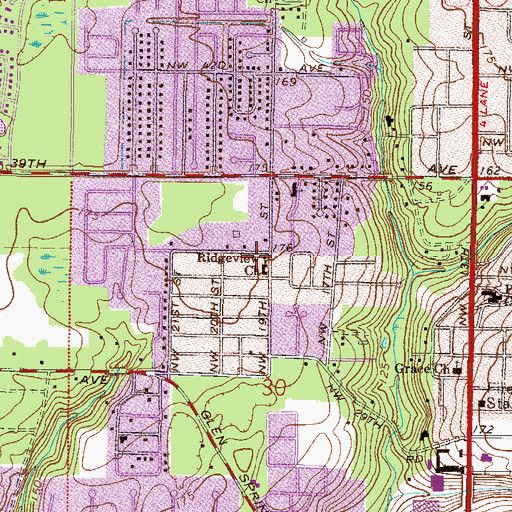 Topographic Map of Gainesville Christian Academy, FL