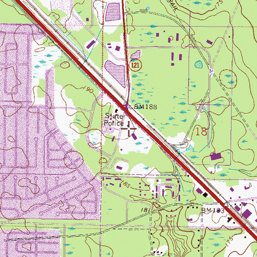Topographic Map of Alachua County Fire Rescue Station 9, FL