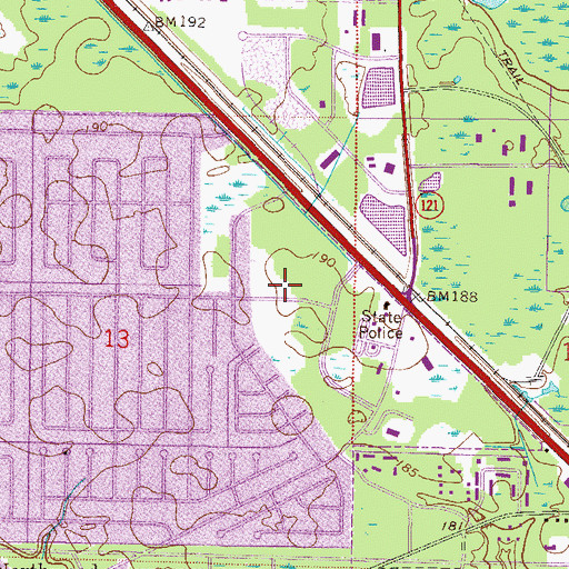Topographic Map of Northwood Village Shopping Center, FL