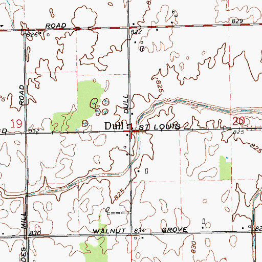 Topographic Map of Dull Post Office (historical), OH