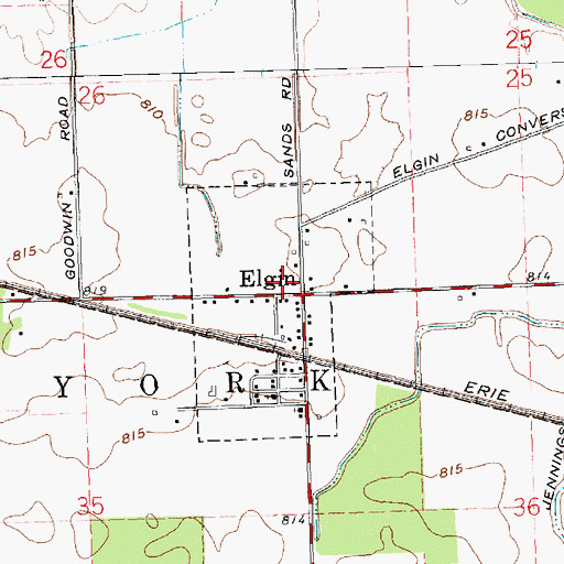 Topographic Map of Elgin Post Office, OH