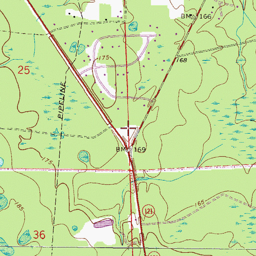 Topographic Map of Country Crossroads Baptist Church, FL