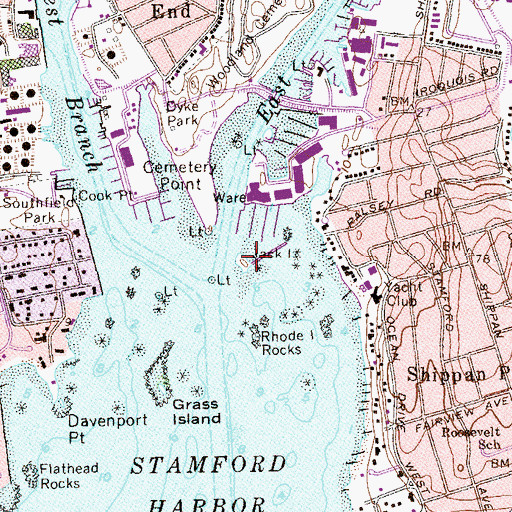 Topographic Map of Jack Island, CT