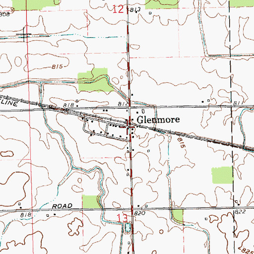 Topographic Map of Glenmore Post Office (historical), OH