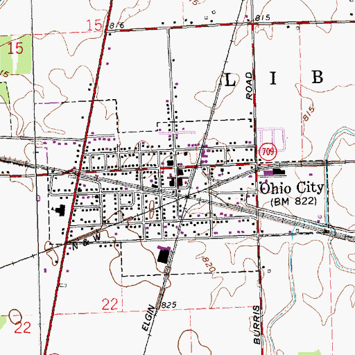 Topographic Map of Ohio City Post Office, OH