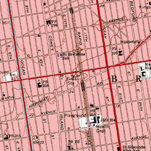 Topographic Map of New York Ladder Company 156, NY