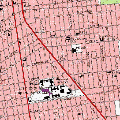 Topographic Map of New York Ladder Company 157, NY
