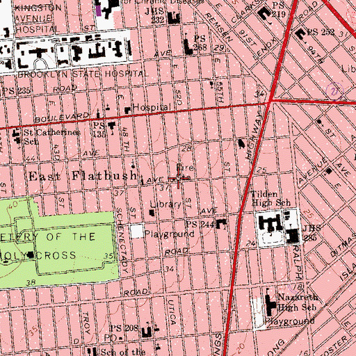 Topographic Map of New York Ladder Company 174, NY