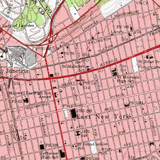 Topographic Map of New York Ladder Company 175, NY