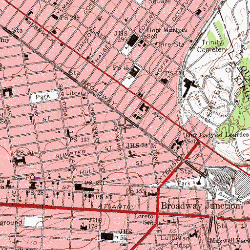 Topographic Map of New York Ladder Company 176, NY