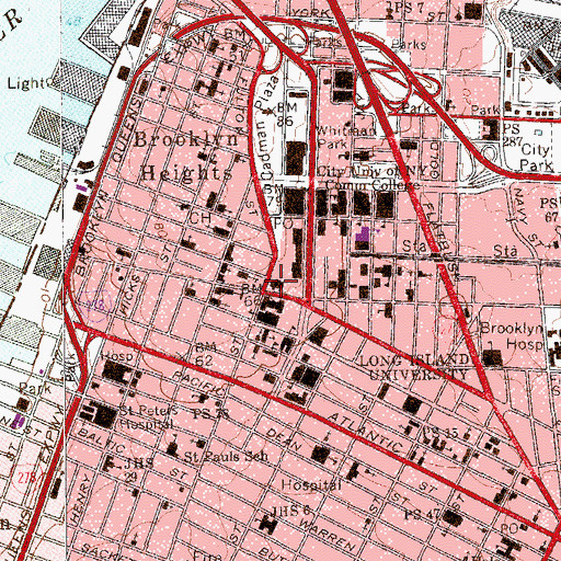 Topographic Map of Brooklyn Borough Hall, NY