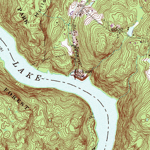 Topographic Map of Jackson Cove, CT