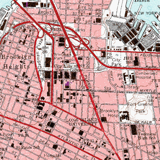Topographic Map of New York City Fire Department Headquarters, NY
