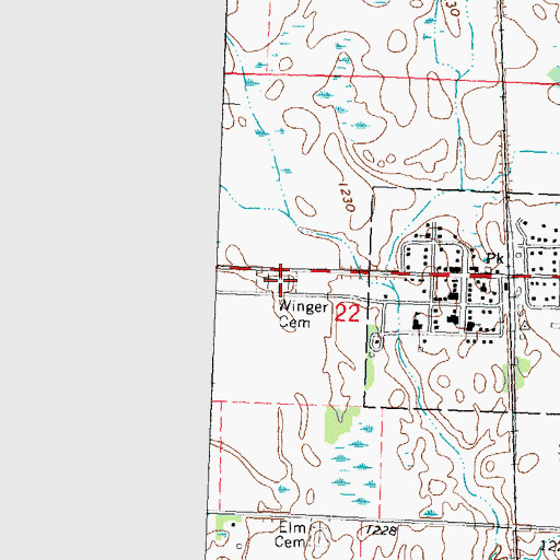 Topographic Map of Calvary Cemetery, MN