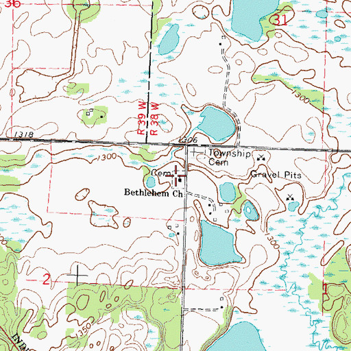 Topographic Map of Bethlehem Lutheran Church Cemetery, MN
