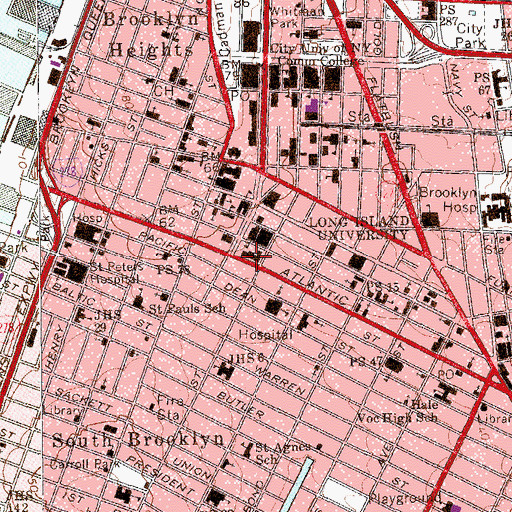 Topographic Map of Brooklyn Men's House of Detention, NY