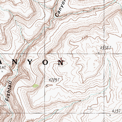 Topographic Map of Hualapai Spring, AZ