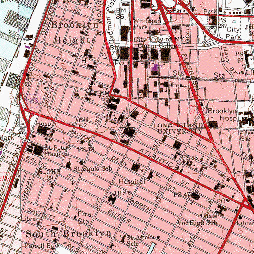 Topographic Map of Brooklyn Friends Meetinghouse, NY