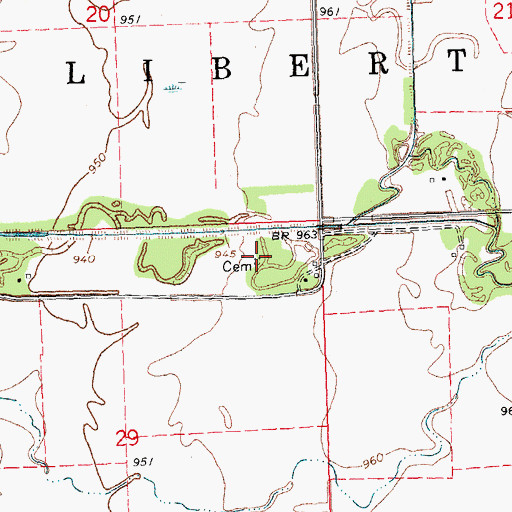 Topographic Map of Scott - Widrig Cemetery, MN