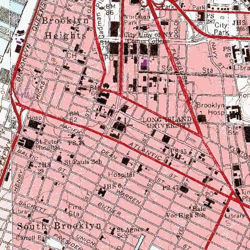 Topographic Map of Central Court Building, NY