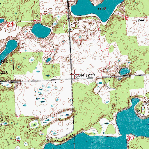 Topographic Map of Bailey Cemetery, MN