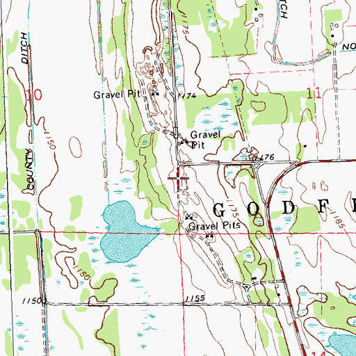 Topographic Map of Maple Bay Cemetery, MN