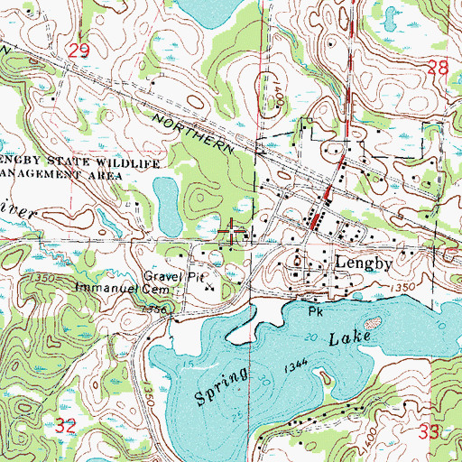Topographic Map of Saint Pauls Cemetery, MN