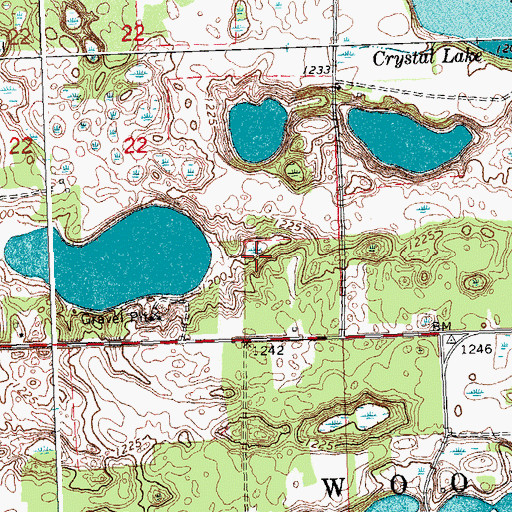 Topographic Map of Woodside Post Office (historical), MN