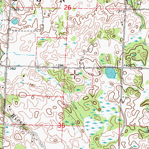Topographic Map of Theodore Post Office (historical), MN